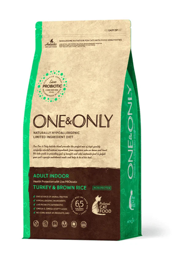 One And Only dry food for Adult cat Indoor with Turkey and rice 2KG