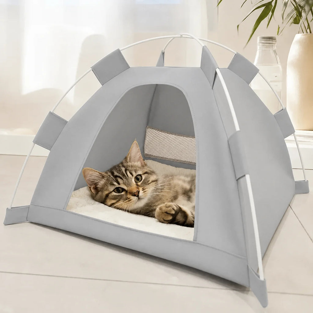 Foldable Cat & Small Dog Tent Bed – 44×44 cm | Portable Indoor & Outdoor Pet House - Large