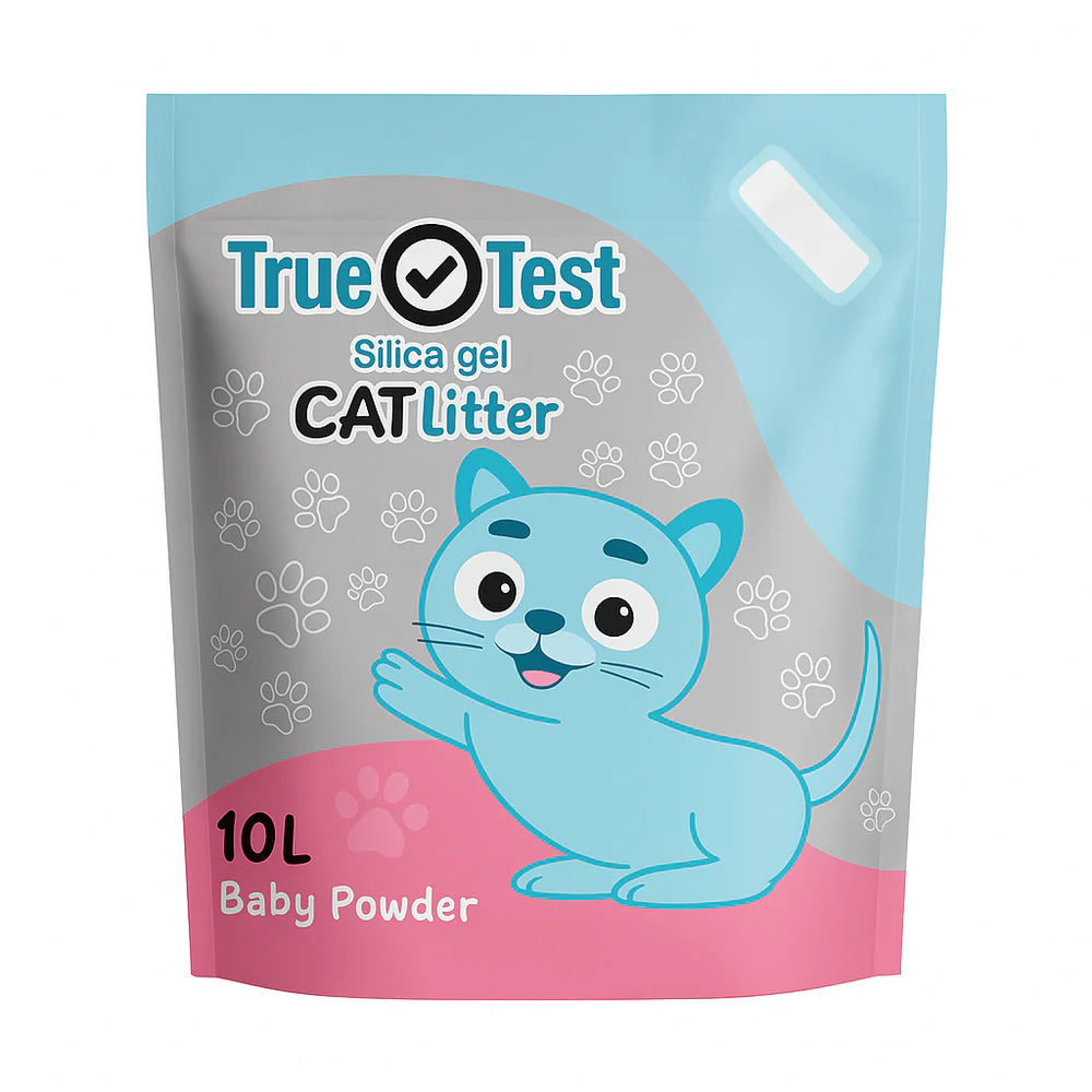 True Test Silica Gel Crystal Cat Litter - Baby Powder Scent (10L)