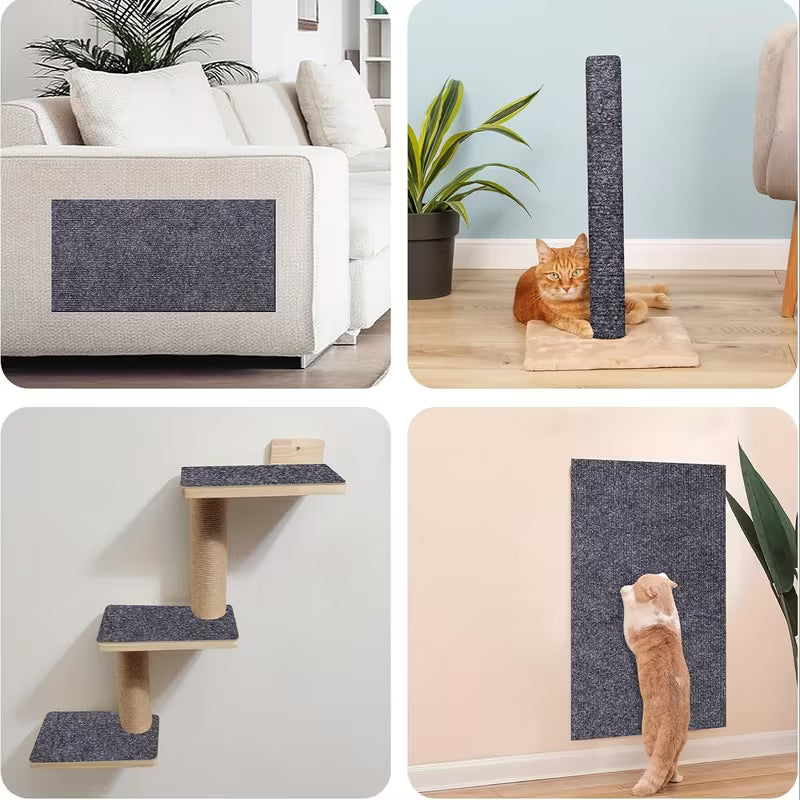 Furniture Protector for Cats That Can Be Trimmed, Featuring a Self-Adhesive Scratching Mat to Couches, Doors, And Cat Tree Shelves from Claws (Grey, 78.7 X 15.8).