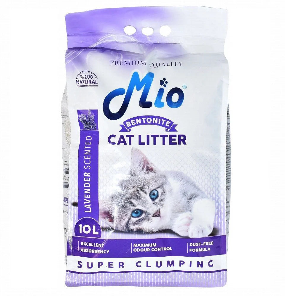Mio bentonite Super Clumping Cat Litter lavender scented (10 L)