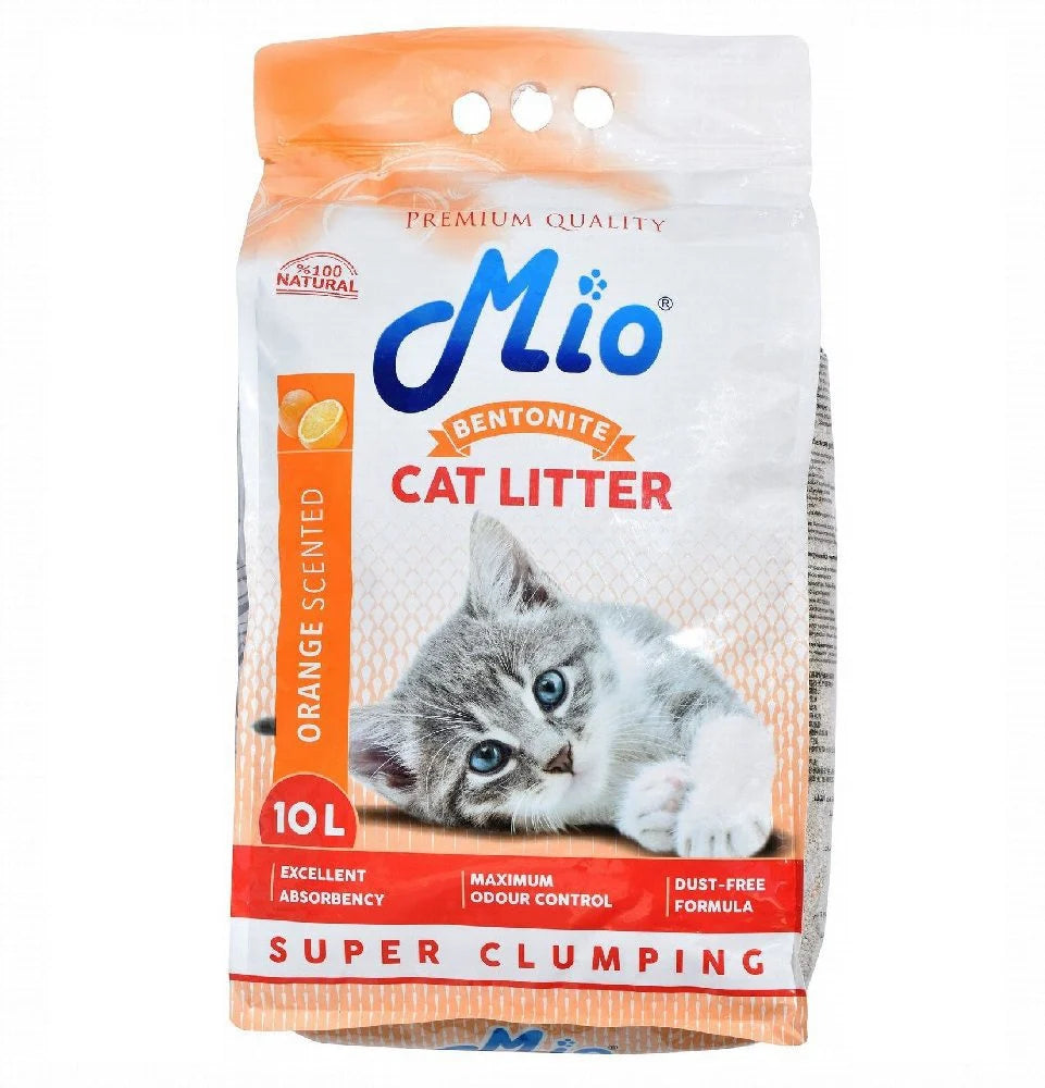 Mio bentonite Super Clumping Cat Litter orange scented (10 L)