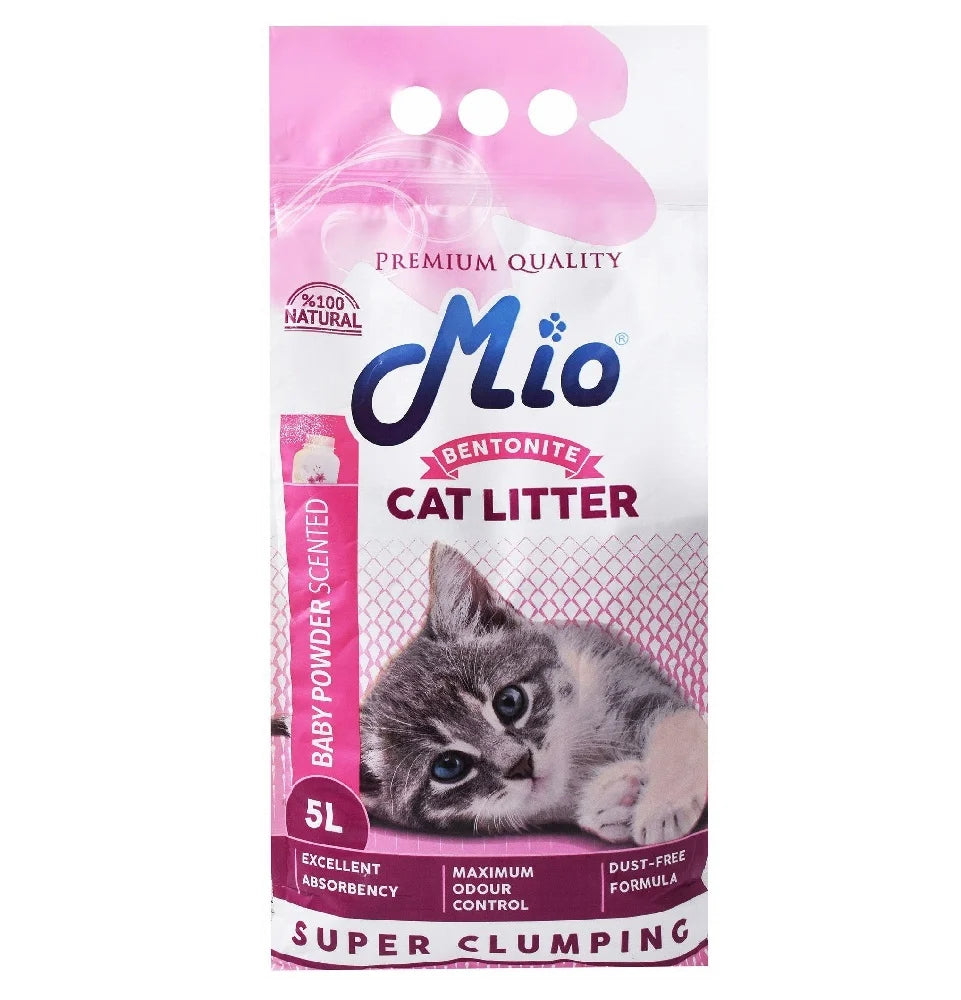 Mio bentonite Super Clumping Cat Litter baby powder scented (5 L)