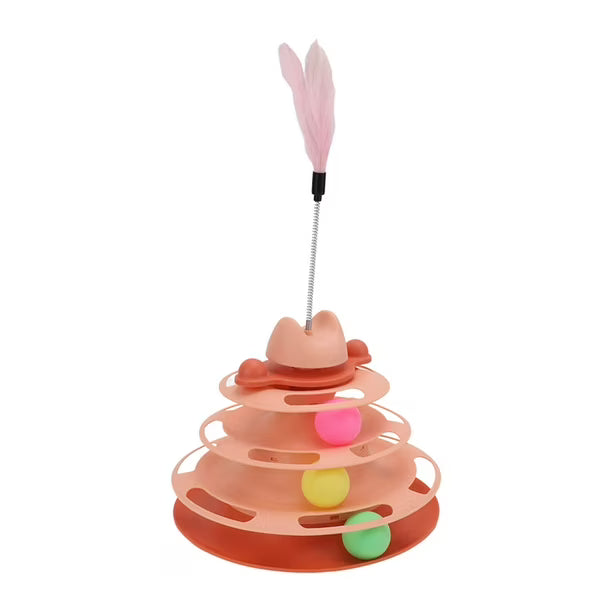 Pet Track Ball Toy,Cat Turntable Ball Toy Cat Interactive Puzzle Toy Kitten Tower Roller Toy Class Leading Features