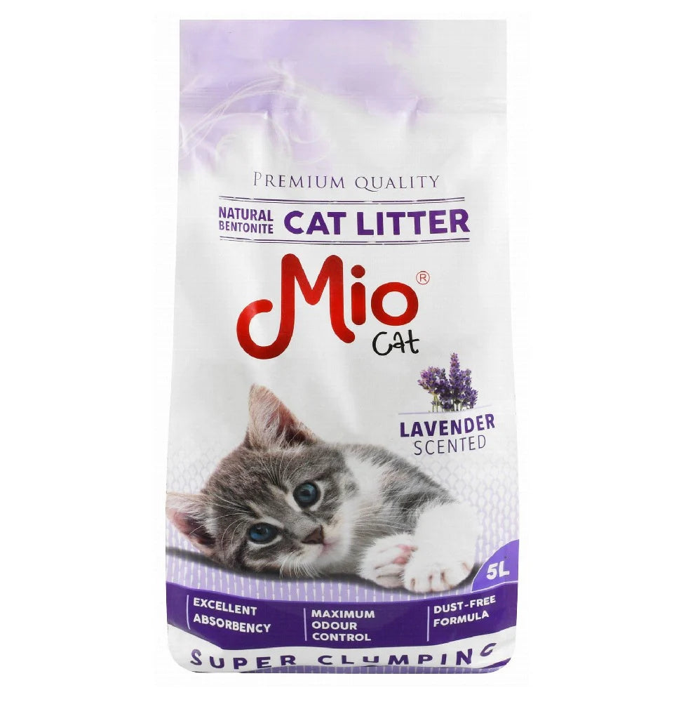 Mio bentonite Super Clumping Cat Litter lavender scented (5 L)