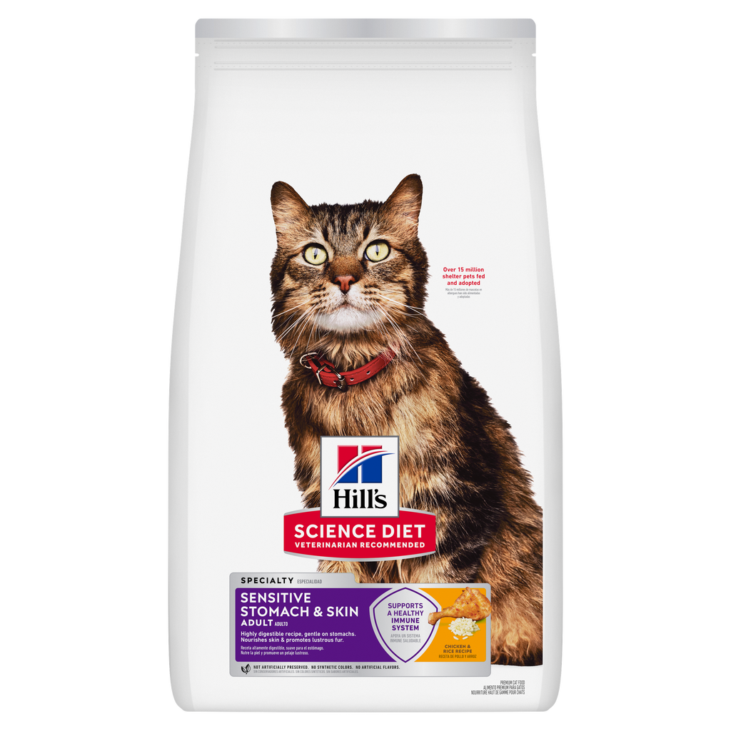 Hill's Science Diet Adult Sensitive Stomach & Skin Chicken & Rice Recipe Cat Food 1.5K