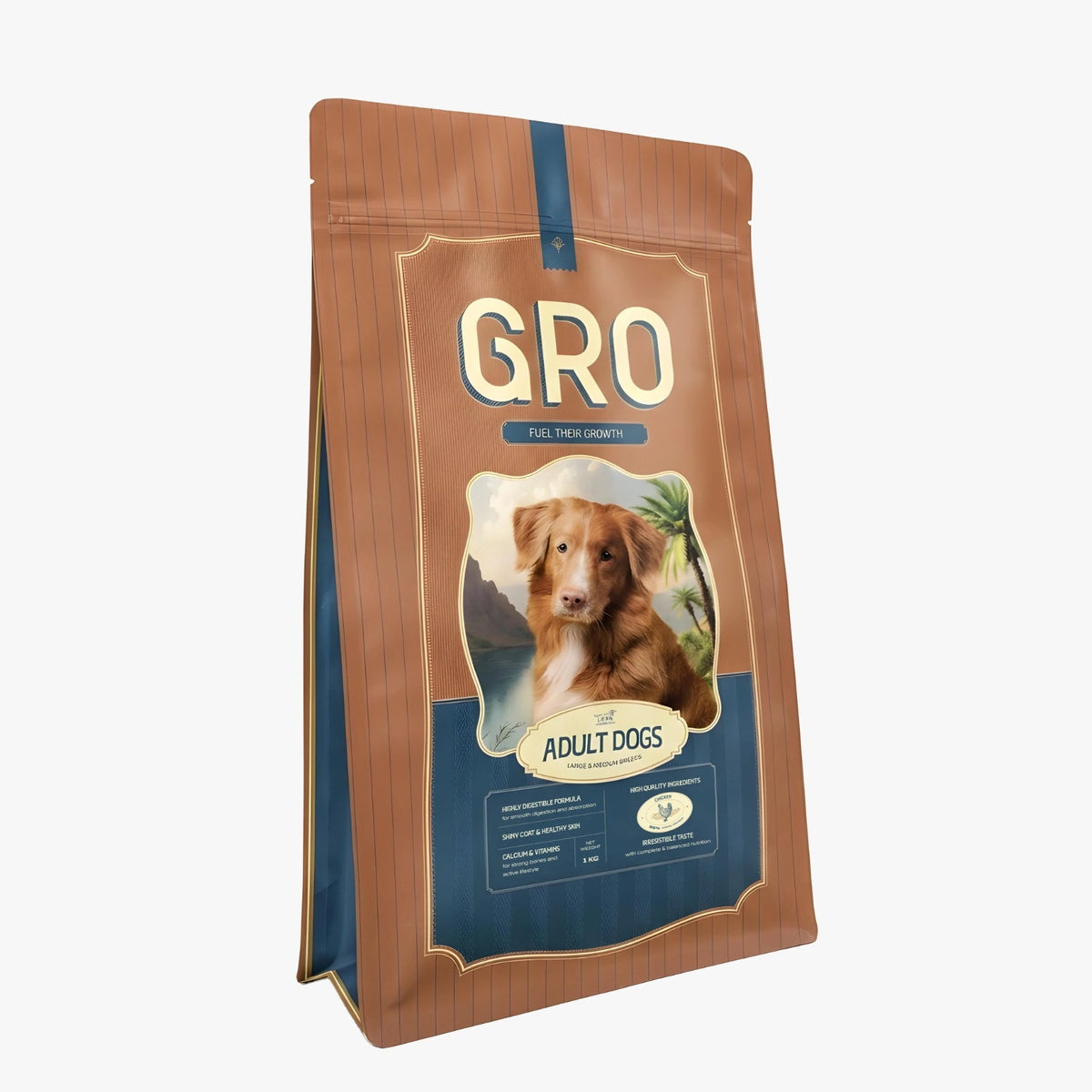 GRO Adult Large & Medium Dogs Dry Food - 1KG