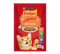 Purina Friskies Turkey Chunks in Gravy Wet Cat Food Pouch 85g