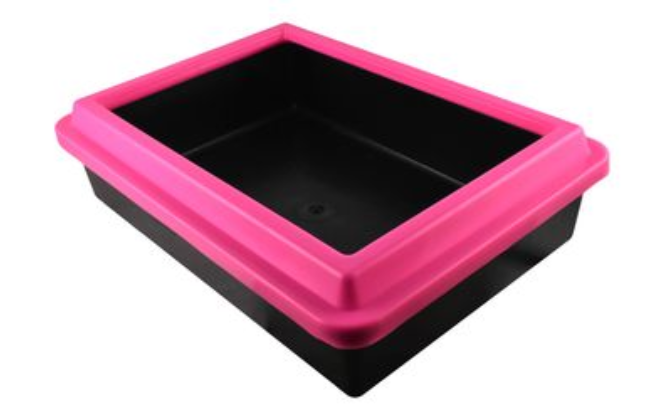 Pink & Black Cat Litter Tray (12x42x26cm)