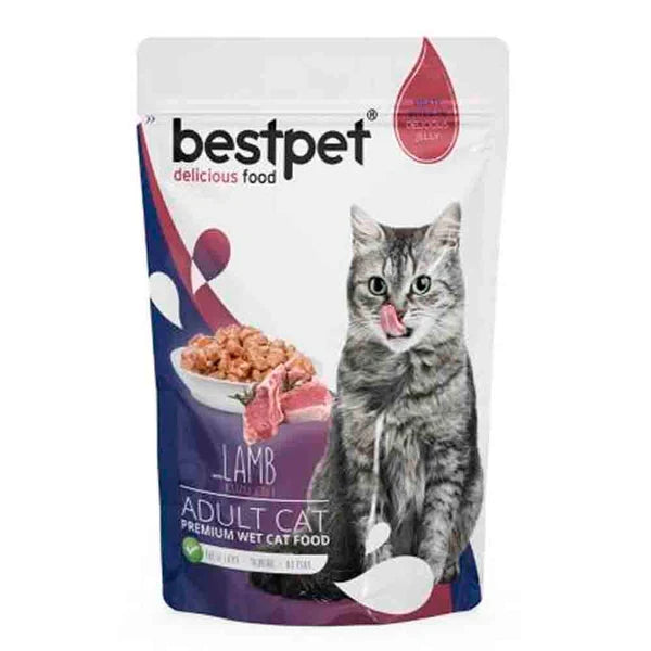 bestpet Meaty Bites with lamb in Delicious Jelly Adult Cat Wet Food 85 g