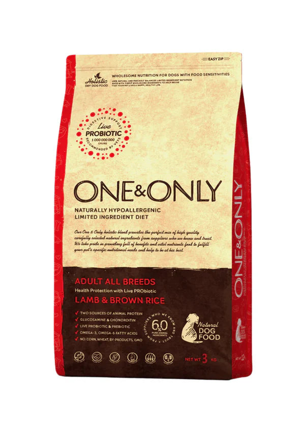 One and Only dry food for adult dogs with lamb & rice 3KG