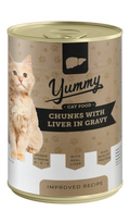 Yummy Wet Cat Food Chunks with Liver in Gravy