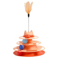 Nunbell Interactive Cat Toy for Indoor Cats - 4-Level Turntable With 3 Colorful Balls, Circular Track Roller and Feather Wand for Kittens