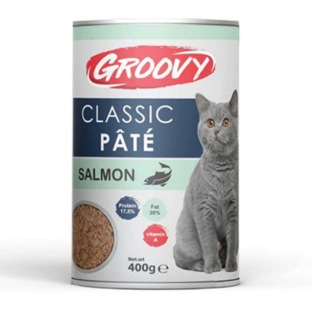 Groovy Classic Pate Adult Cat Wet Food  salmon Cans 400 g