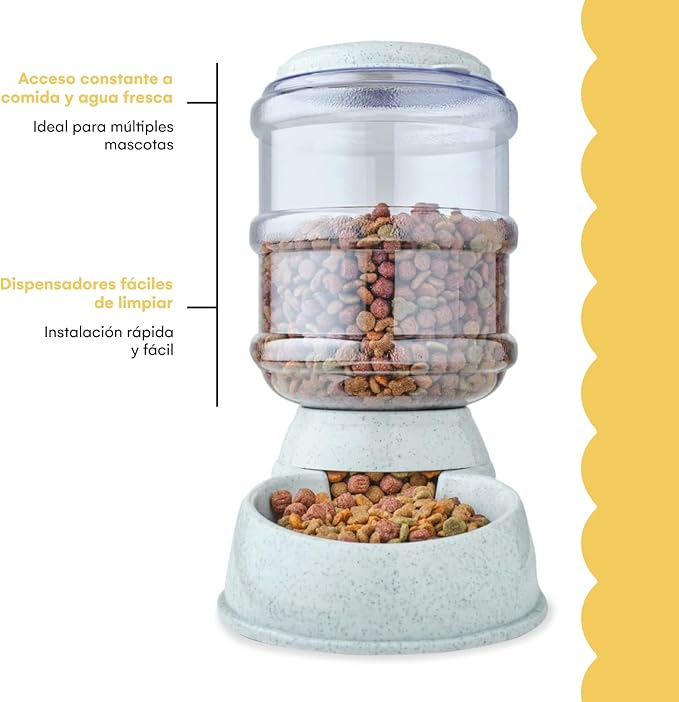 Noa Store Automatic Pet Feeder | Food Dispenser for Cats and Dogs - Gravity Feeder - Feeding Supplies for Dogs and Cats