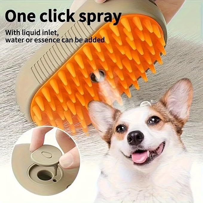 Next Store USB Pet Brush & Lint Catcher – Innovative Pet Hair Removal Tool for Easy Cat Dog Cleaning with Reservoir, Drying and Sterilization Practical for Daily Use (Beige)