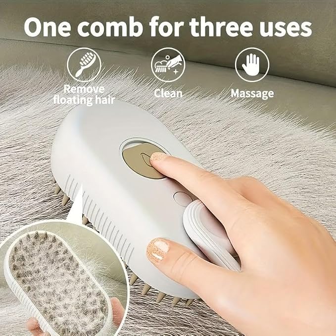 Next Store USB Pet Brush & Lint Catcher – Innovative Pet Hair Removal Tool for Easy Cat Dog Cleaning with Reservoir, Drying and Sterilization Practical for Daily Use (Beige)