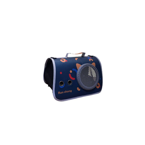 Cat Carrier Bag Breathable Mesh Cover Large Capacity (Navy Blue)