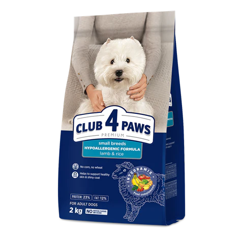 CLUB 4 PAWS PREMIUM Lamb and Rice 2KG | For Adult Dogs of Small breeds