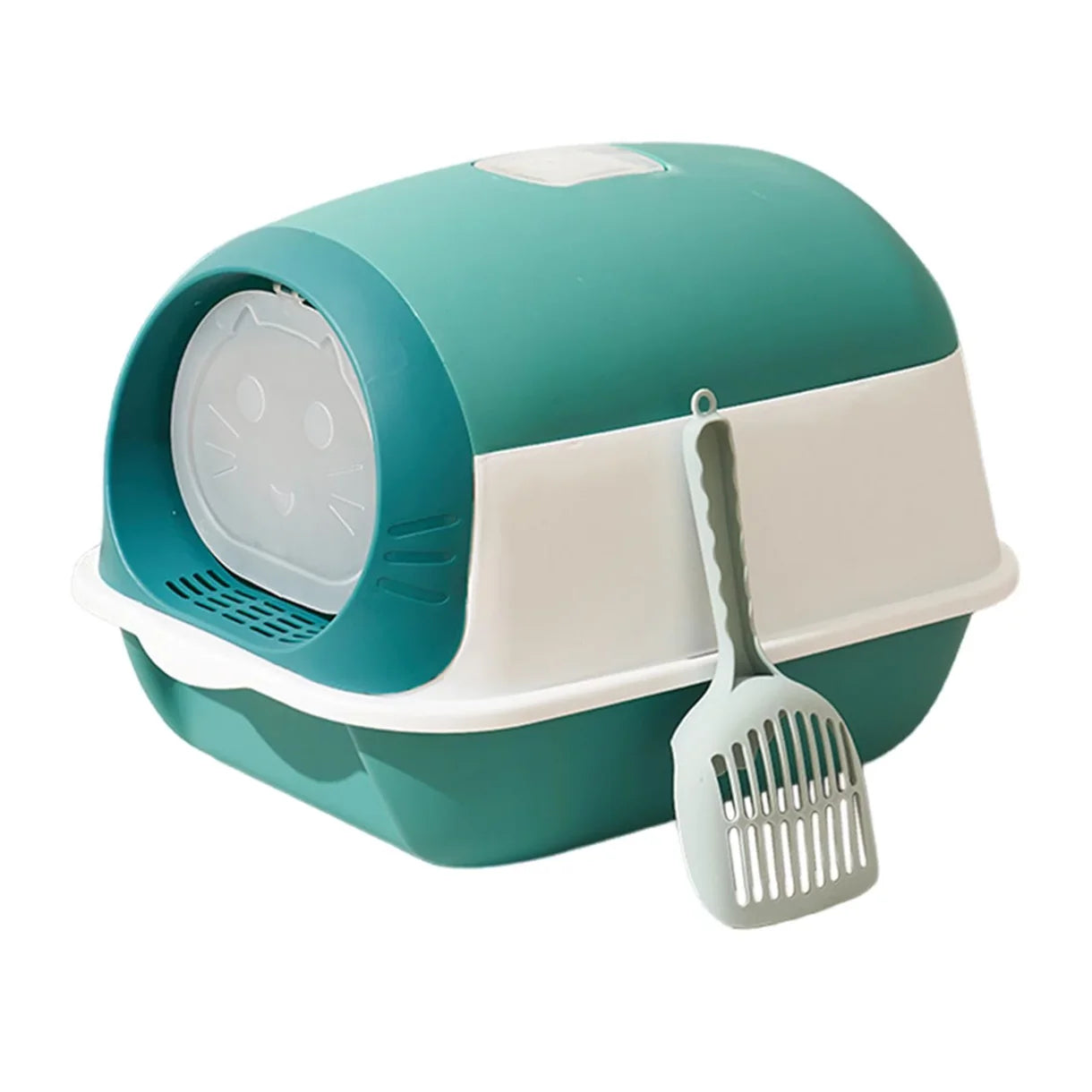 Large cat litter box with lid, portable cat litter box, (50*35*37CM)