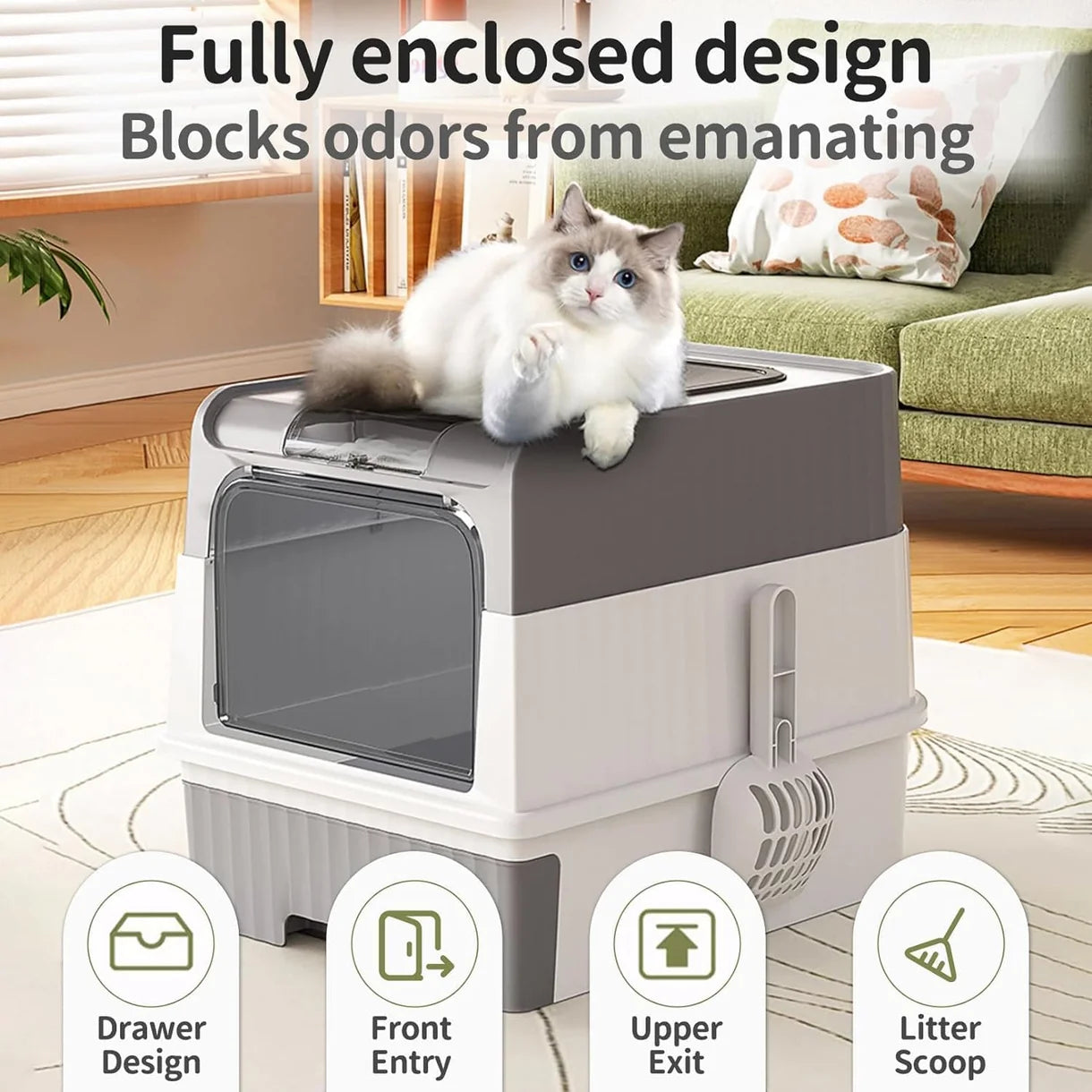Mouse house Double Door Cat Litter Box E267