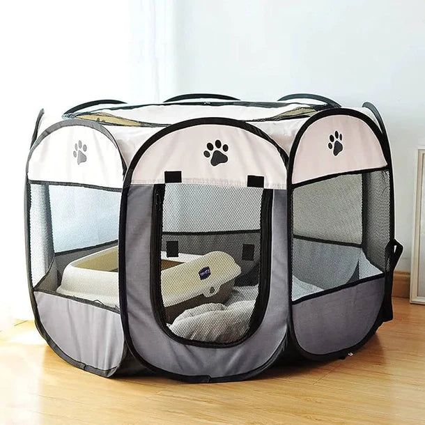 Portable Folding Fabric Pet Playpen Pet Tent House Cage Small