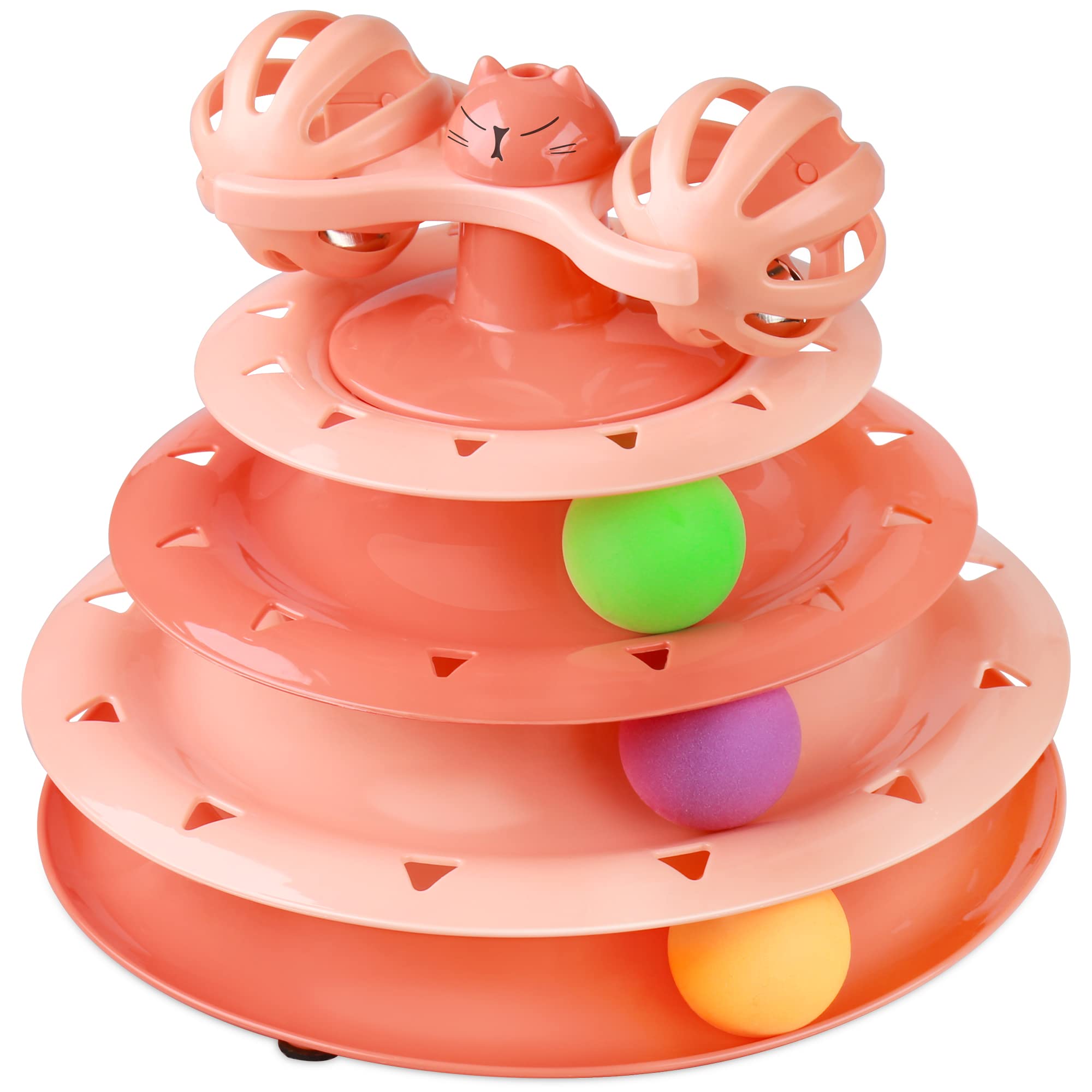 Pet Track Ball Toy,Cat Turntable Ball Toy Cat Interactive Puzzle Toy Kitten Tower Roller Toy Class Leading Features