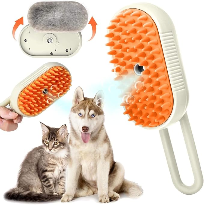 Next Store USB Pet Brush & Lint Catcher – Innovative Pet Hair Removal Tool for Easy Cat Dog Cleaning with Reservoir, Drying and Sterilization Practical for Daily Use (Beige)
