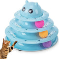 Vealind Cat Ball Three Tier Cat Tower Track Interactive Pet Toy 3-Level Colourful Balls in a Circle Tower Fun Mental Physical Exercise Puzzle for cats