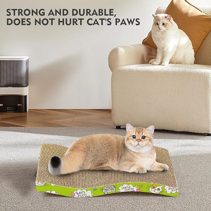 SKY-TOUCH Cat Scratcher, Cardboard Cat Scratching Pad, Cat Grinding Claw Interactive Ball Scratch Toy, Size 43 * 21.5 * 3cm
