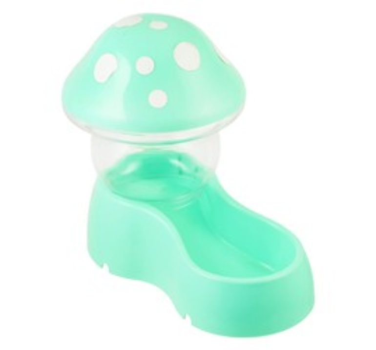 Medium Green & Clear Mushroom Shaped Pet Food Dispenser
