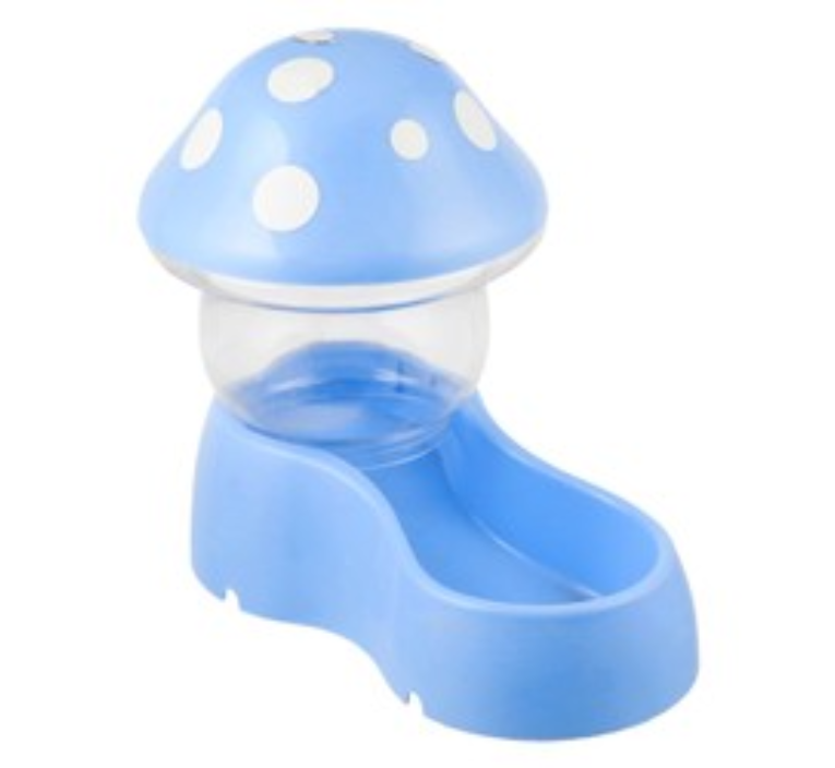 Medium Blue & Clear Mushroom Shaped Pet  Food Dispenser