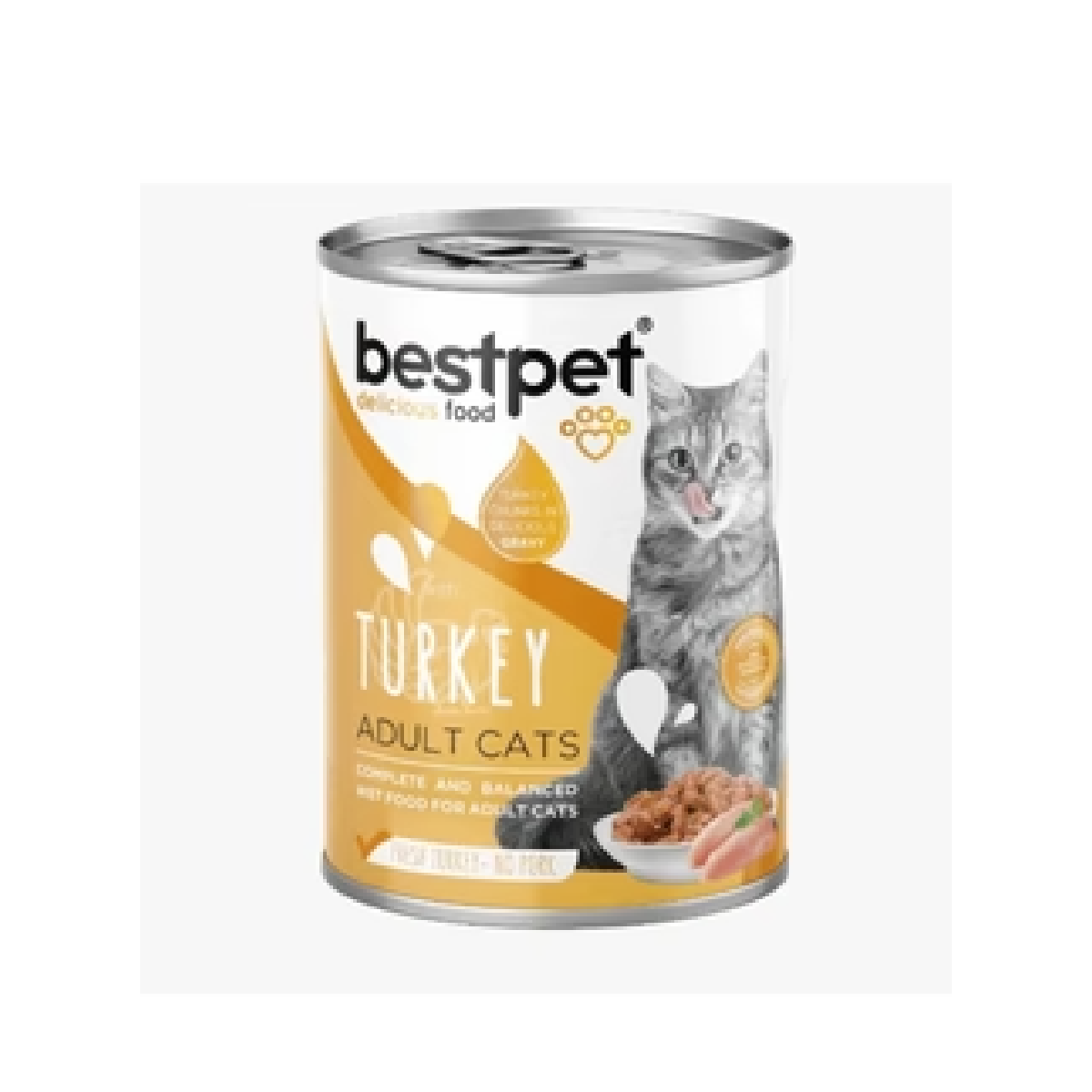 bestpet Turkey Adult Cat Wet Food Cans 400 gr