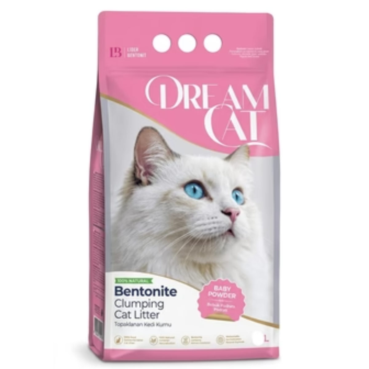 dream cat bentonite cat litter baby powder scented 20L
