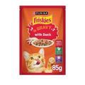 Purina Friskies Duck Chunks in Gravy Wet Cat Food Pouch 85g