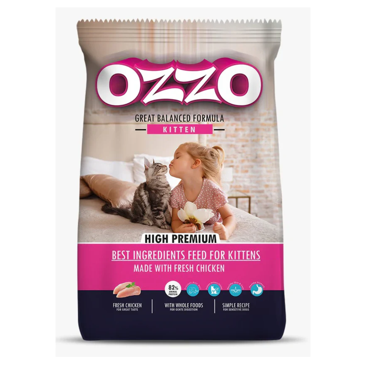 OZZO High Premium Kitten Dry Food With Fresh Chicken  1kg