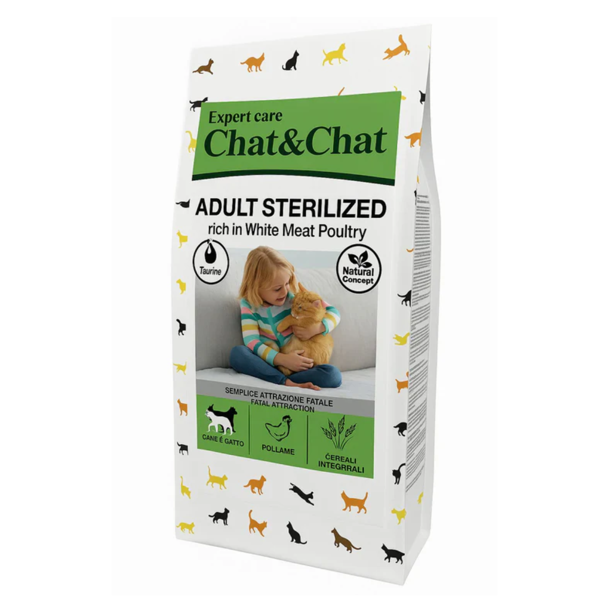 Expert Chat & Chat Care Adult Sterilized Cat Food Rich in White Meat Poultry