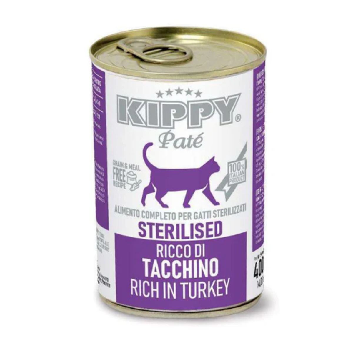 Kippy Pate Sterilised Cat Wet Food Rich in Turkey Cans 400 g