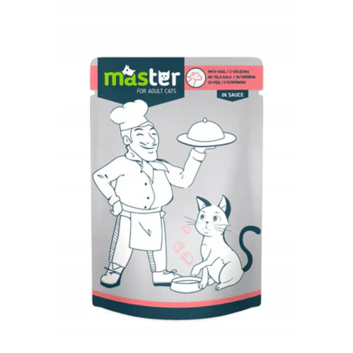 Master Wet Food with Veal in Jelly for Adult Cats 80G
