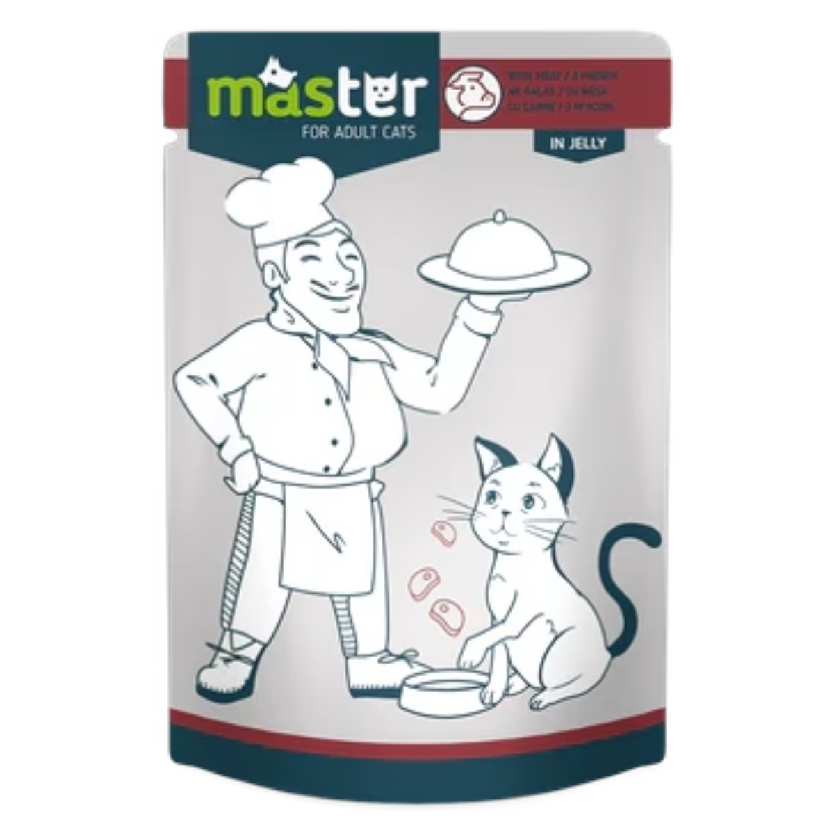 Master Wet Food with Meat in Jelly for Adult Cats 80G