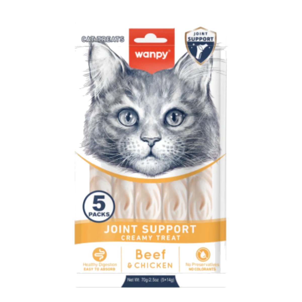 Wanpy Cat Joint Support Creamy Treat Beef & Chicken (1Piece/5Pieces)