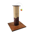 Beige & Brown Cat Scratcher Post with Hanging Toy (40x40x53cm)