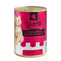Yummy Wet Cat Food Chunks with Hearts in Gravy
