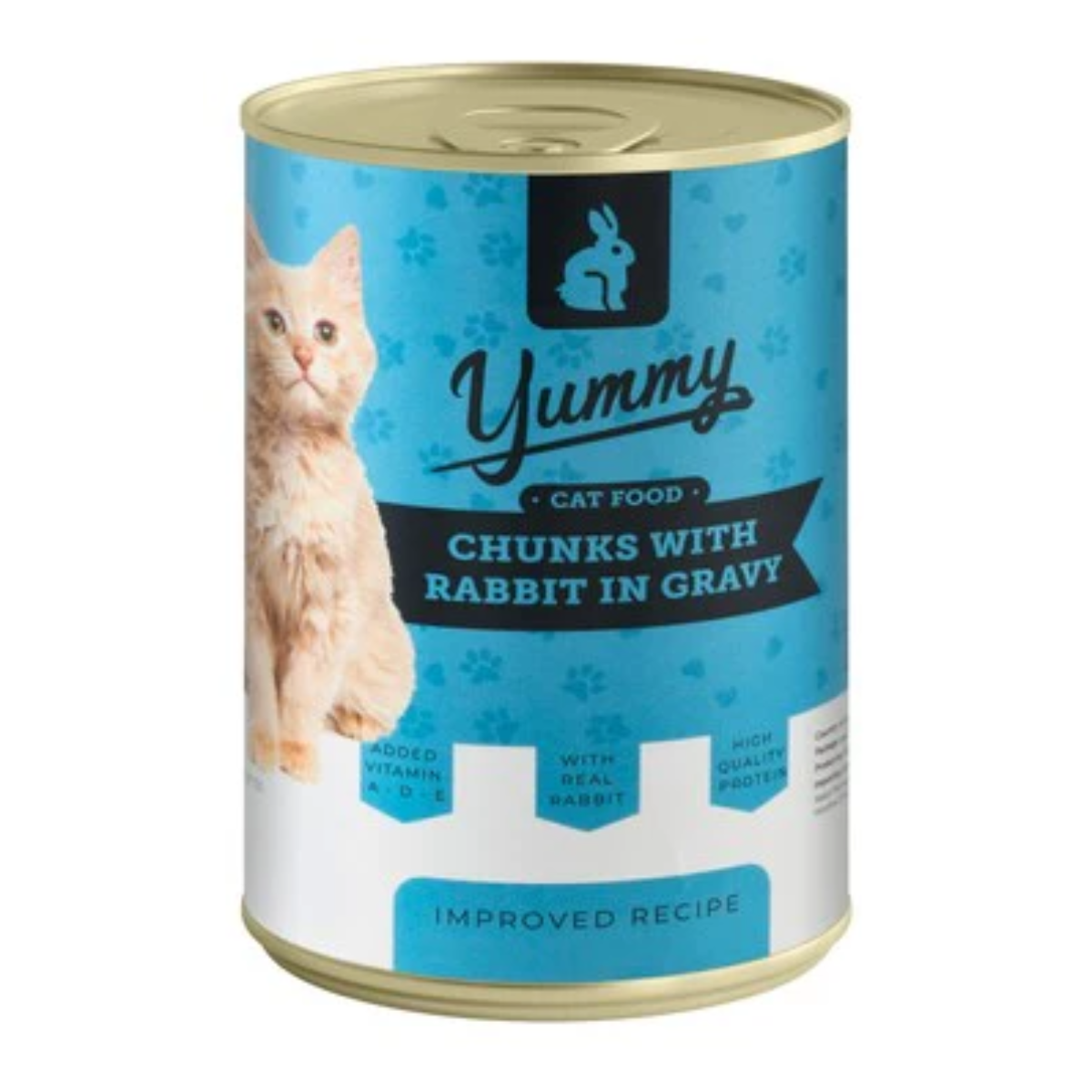 Yummy Wet Cat Food Chunks with Rabbit in Gravy