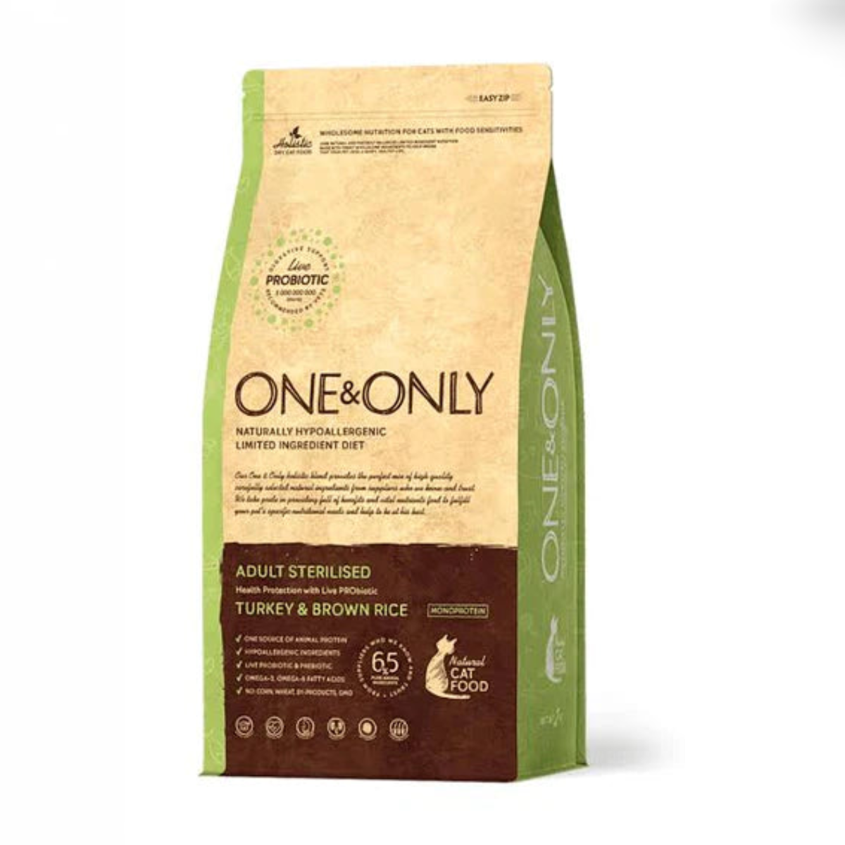 One And Only dry food for Adult cat Sterilised with Turkey and rice 400G