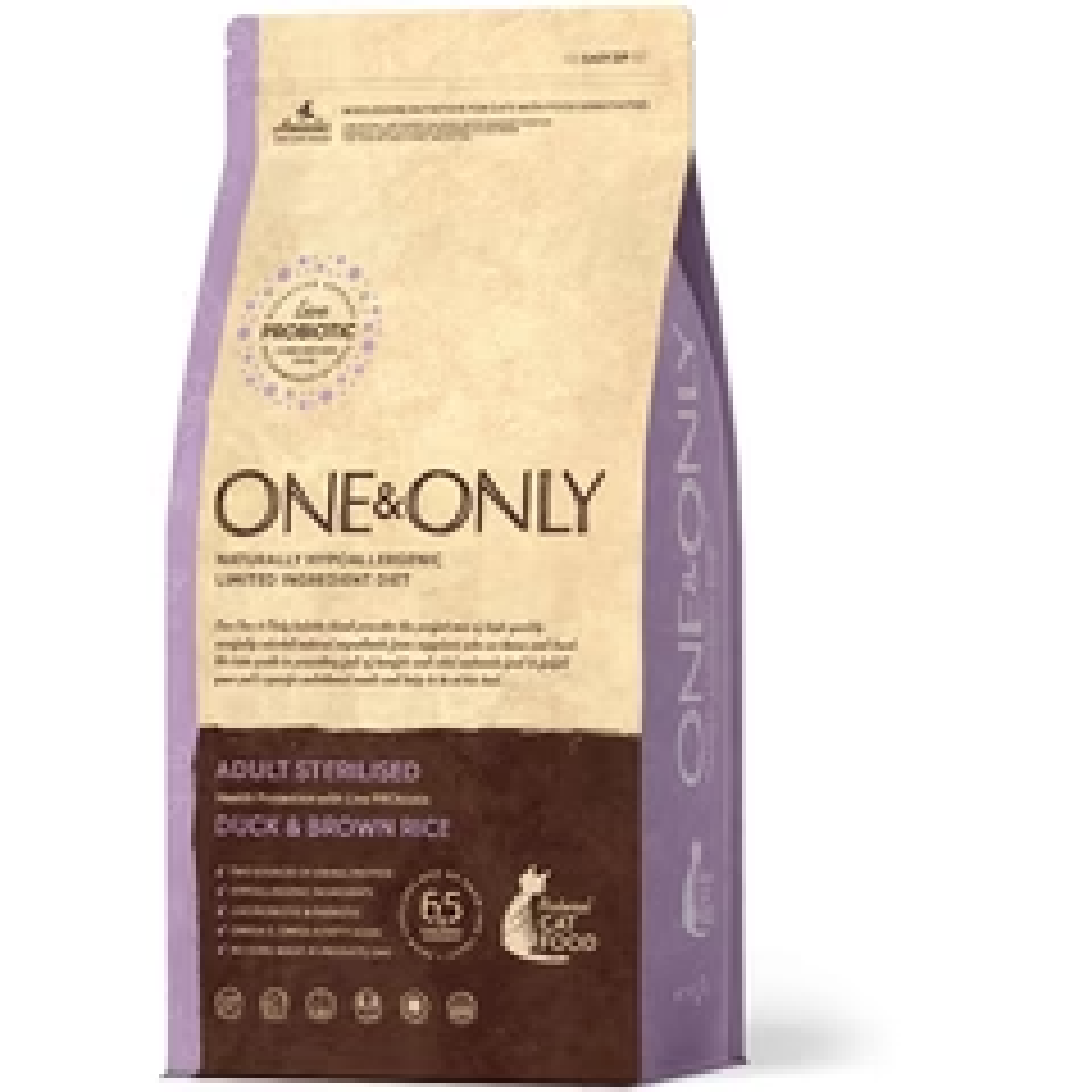 One And Only dry food for Adult cat Sterilised with Duck and rice 2KG