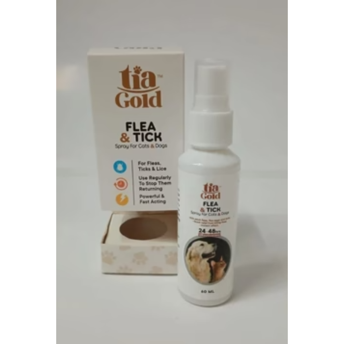 tia gold Flea And Tick Spray For Cats And Dogs 60ml