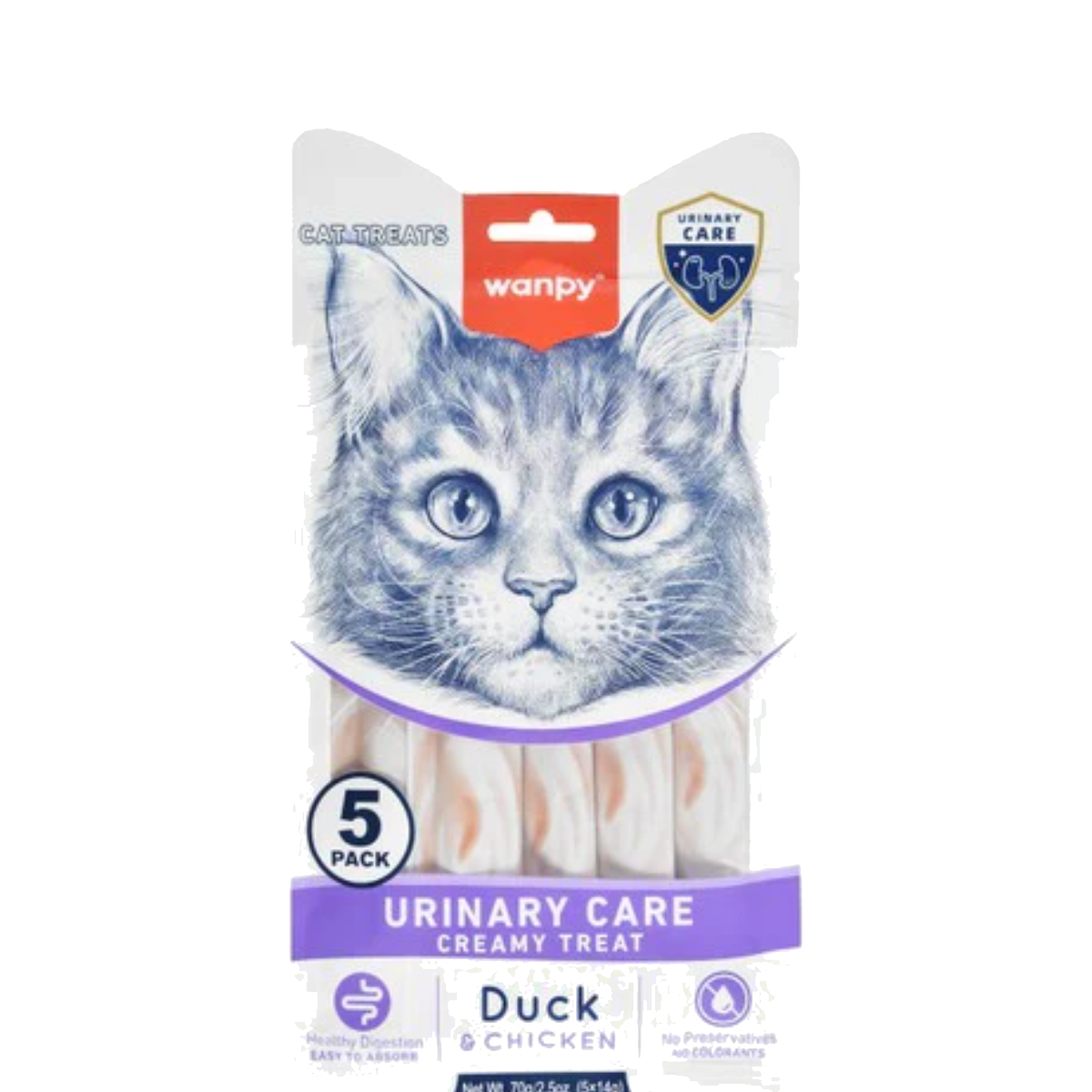 Wanpy Urinary Care Creamy Cat Treats with Chicken & Duck 5x14G