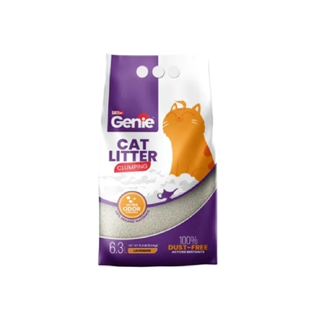 Genie Premium Cat litter - (BabyPowder_lavander_Soap) Scented 6.3 L