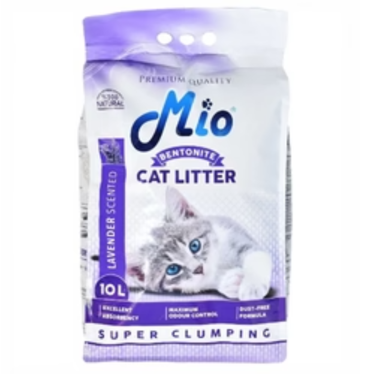 Mio bentonite Super Clumping Cat Litter lavender scented (10 L)
